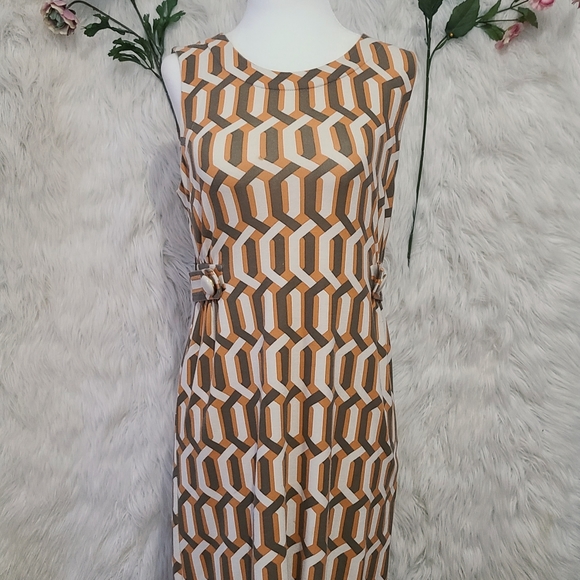 3/$20- Banana republic orange white and green geometric retro inspired dress - Picture 4 of 5